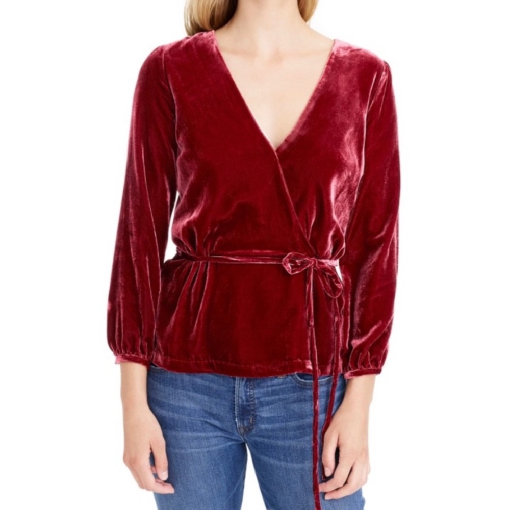 J.Crew Velvet Wrap Top NWT